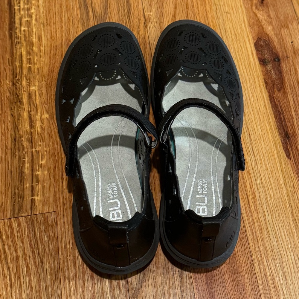 JBU Black Laser-Cut Mary Jane Flat - Picture 9 of 11